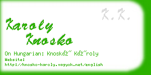 karoly knosko business card